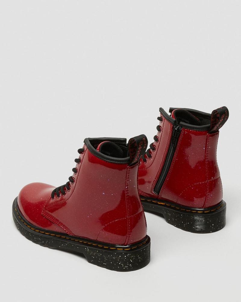 Dr Martens Junior 1460 Glitter Snørestøvler Børn Rød | DK 675FDN